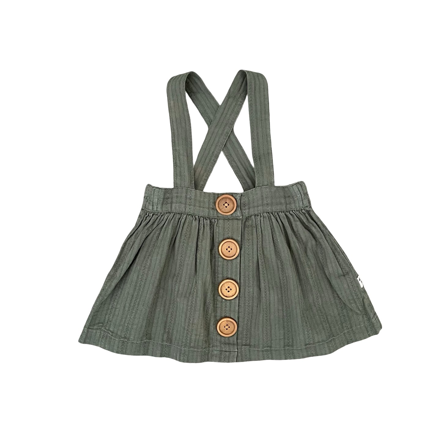 Olive Green Lacey Lane Pinafore, 2Y