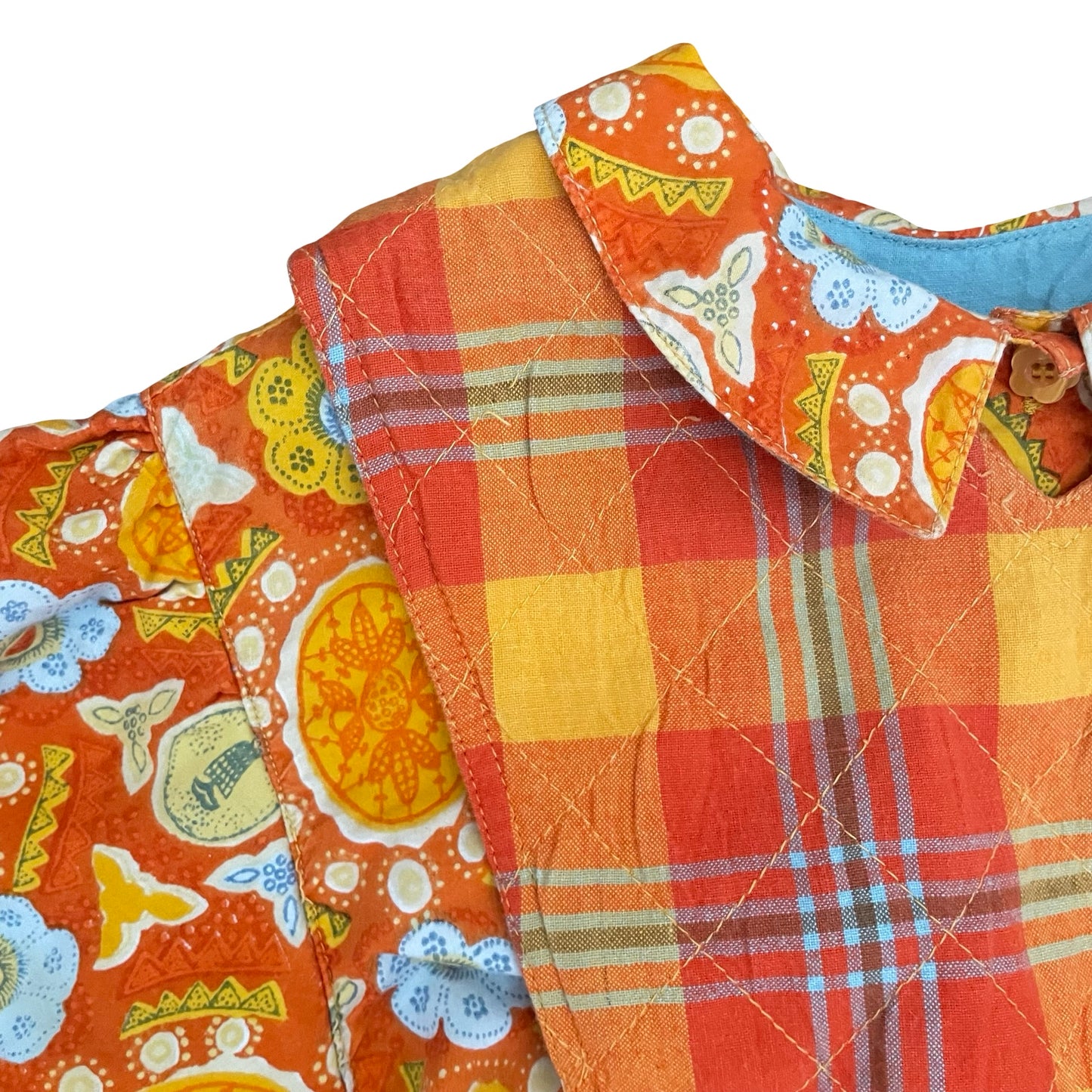 Orange Floral Oilily Long Sleeve Dress, 8Y