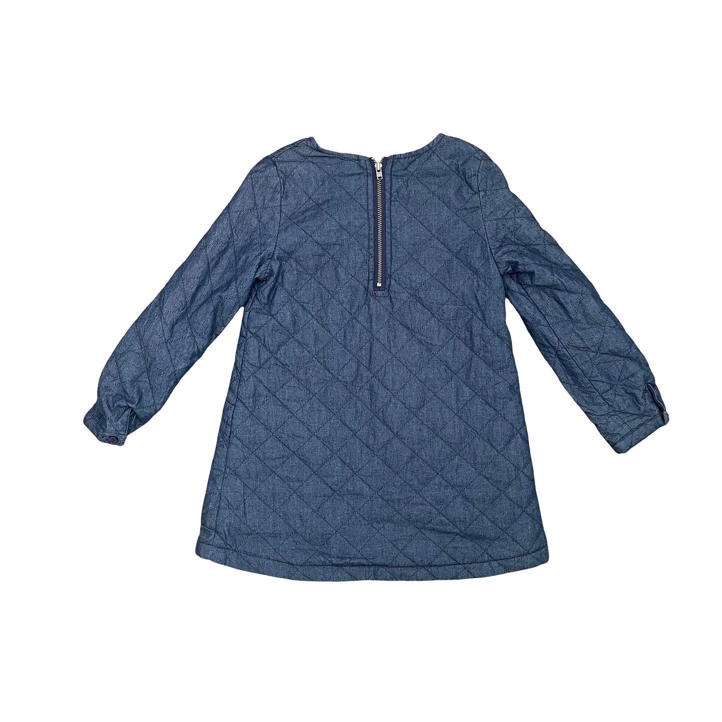 Navy Seed Long Sleee Dress, 3-4Y
