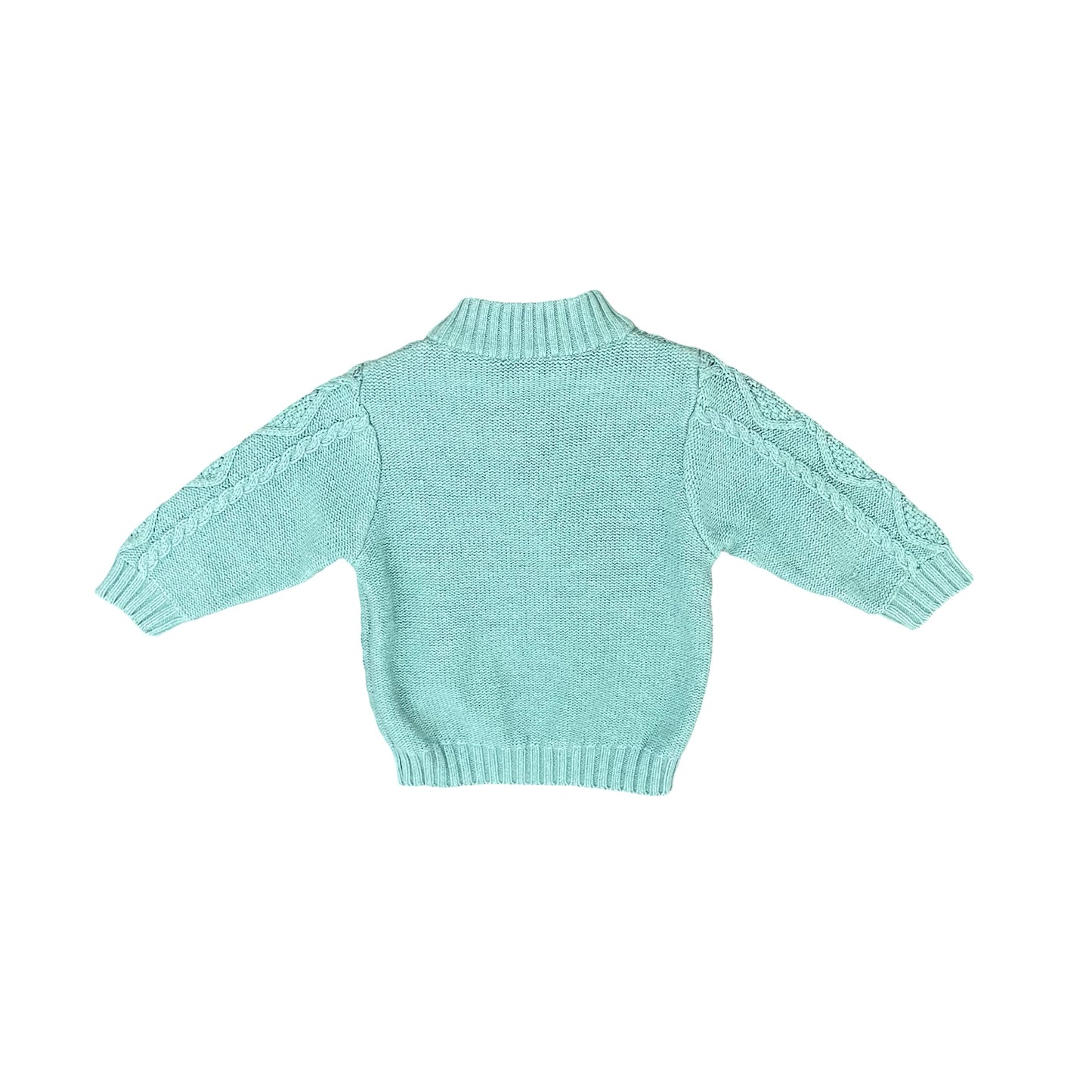 Teal Purebaby Cardigan, 3-6M