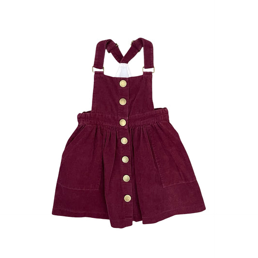 Maroon Lacey Lane Corduroy Pinafore, 4Y