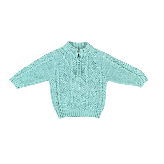 Teal Purebaby Cardigan, 3-6M