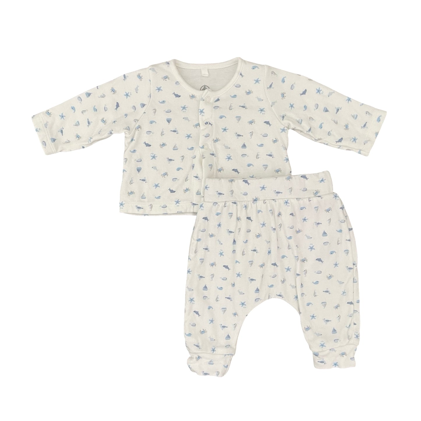 Multi  Petit Bateau Cardigan & Leggings, 3M