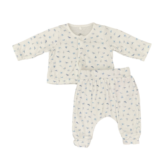 Multi  Petit Bateau Cardigan & Leggings, 3M