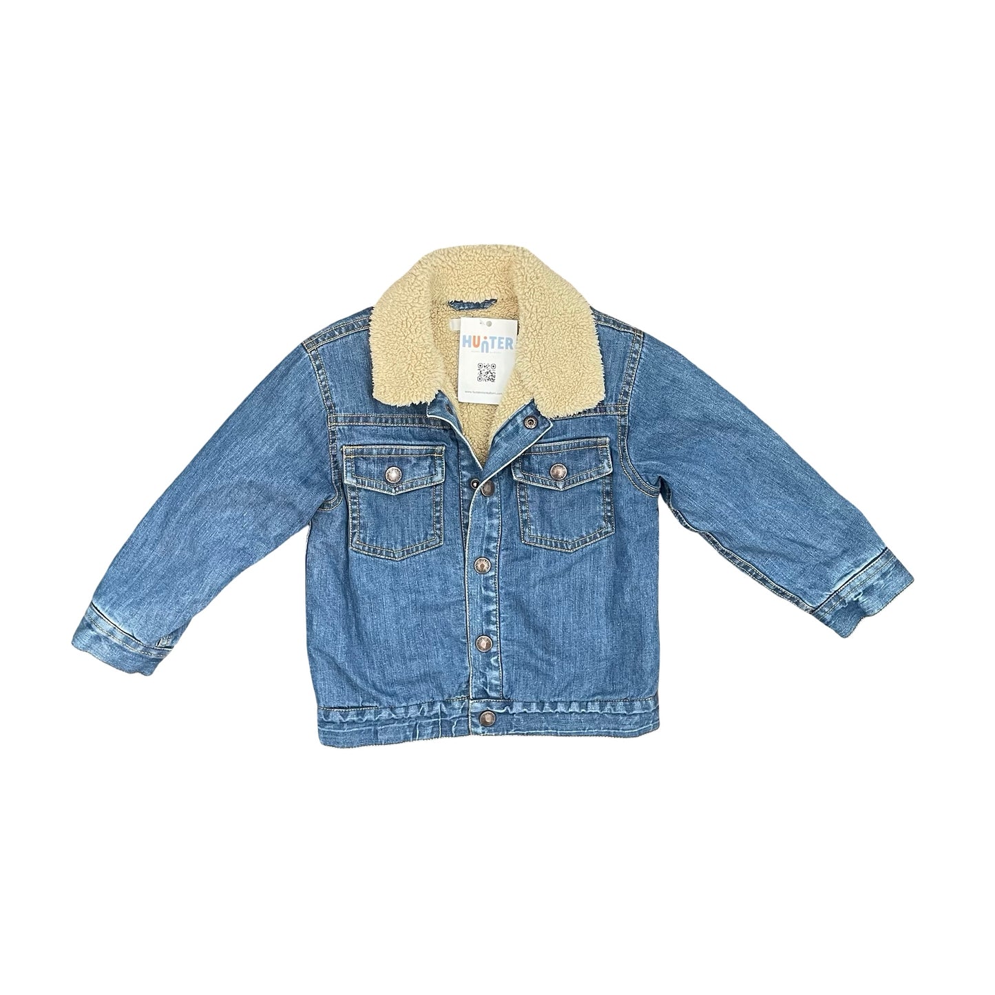 Denim Purebaby Sherpa Lined Jacket, 3Y