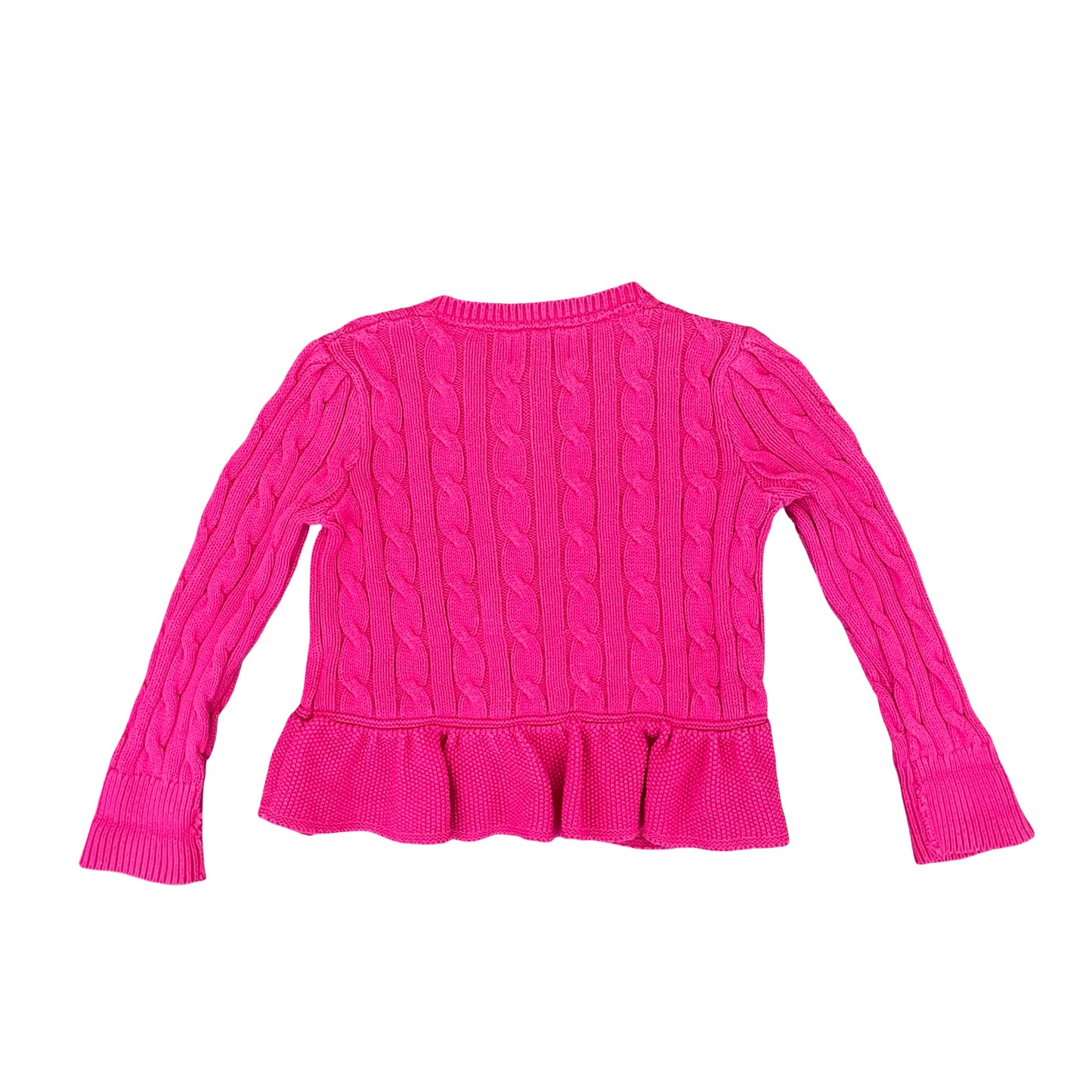 Pink Ralph Lauren Cable Knit Cardigan, 2Y
