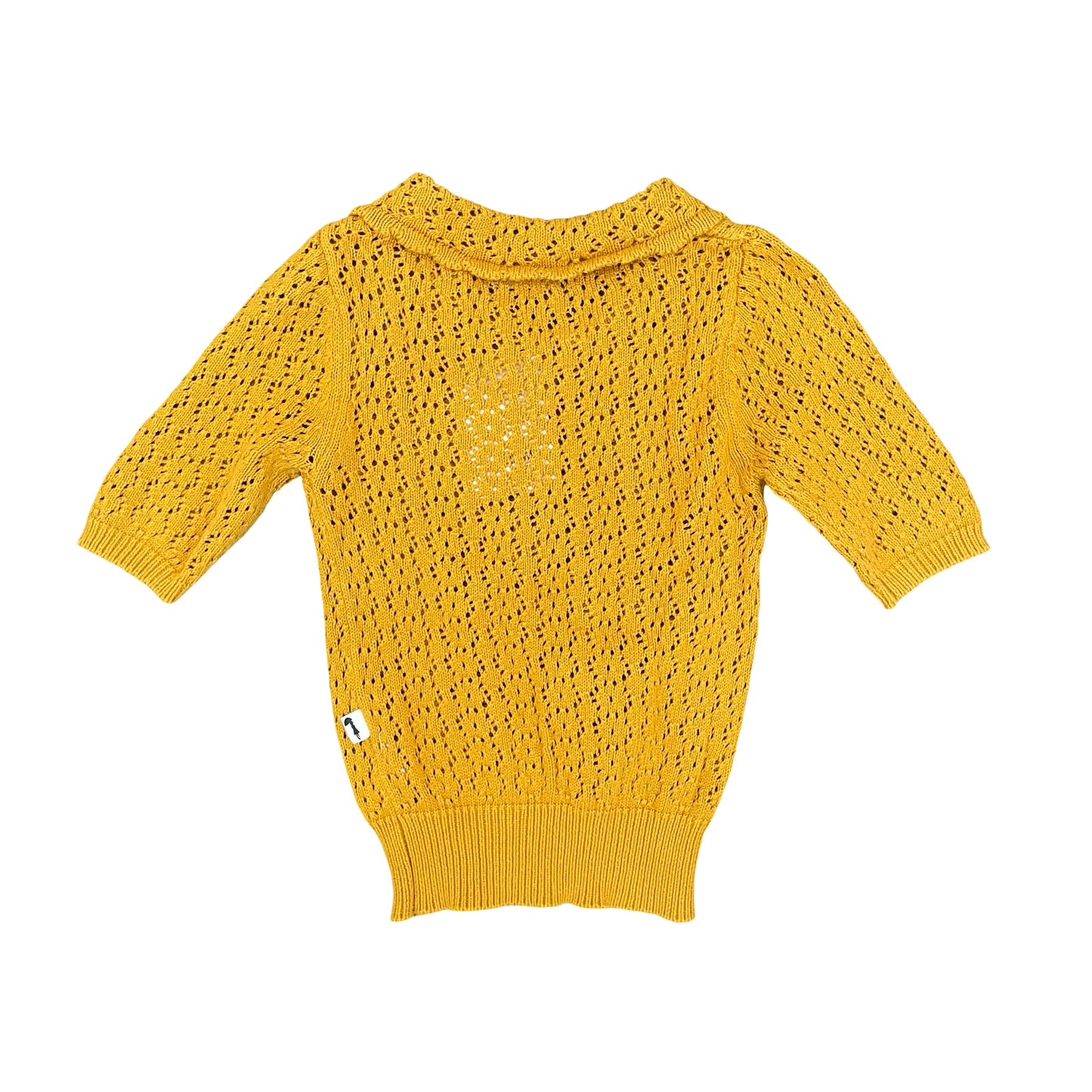 Mustard Lacey Lane Knit Sweater, 2Y