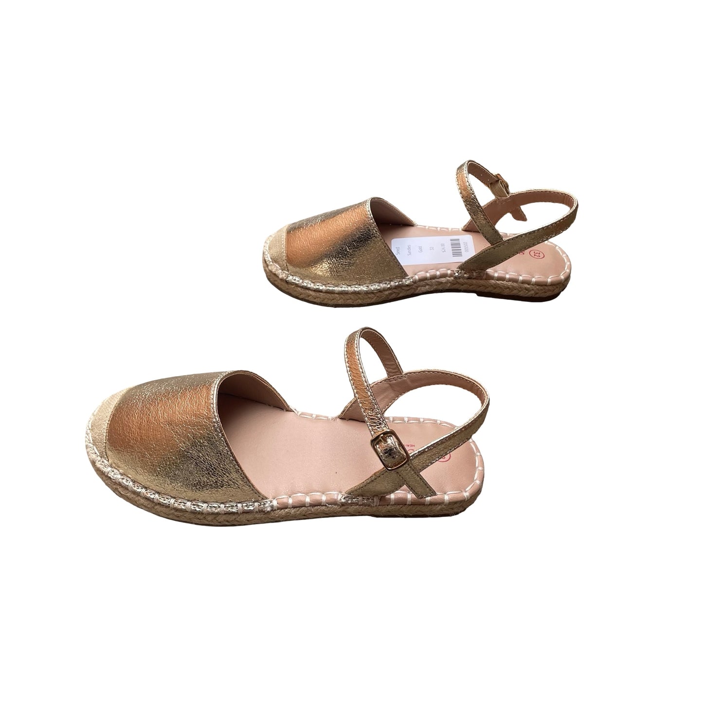 Gold Seed Espadrille Sandles, 32