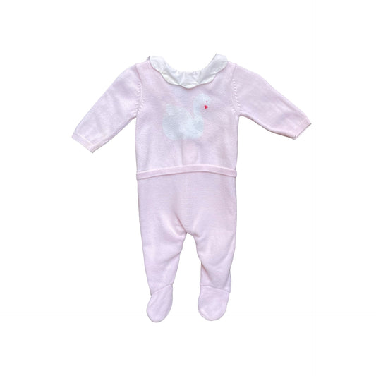 Pink swan Jacadi growsuit, 1M