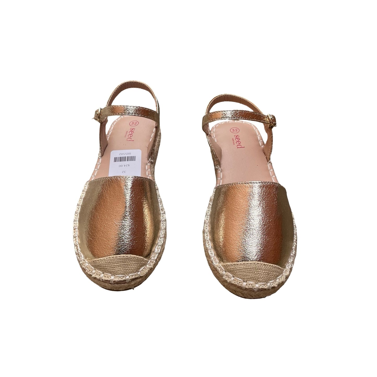 Gold Seed Espadrille Sandles, 32