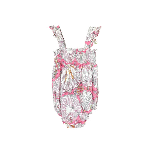 Pink floral Peggy Playsuit, 6-12M