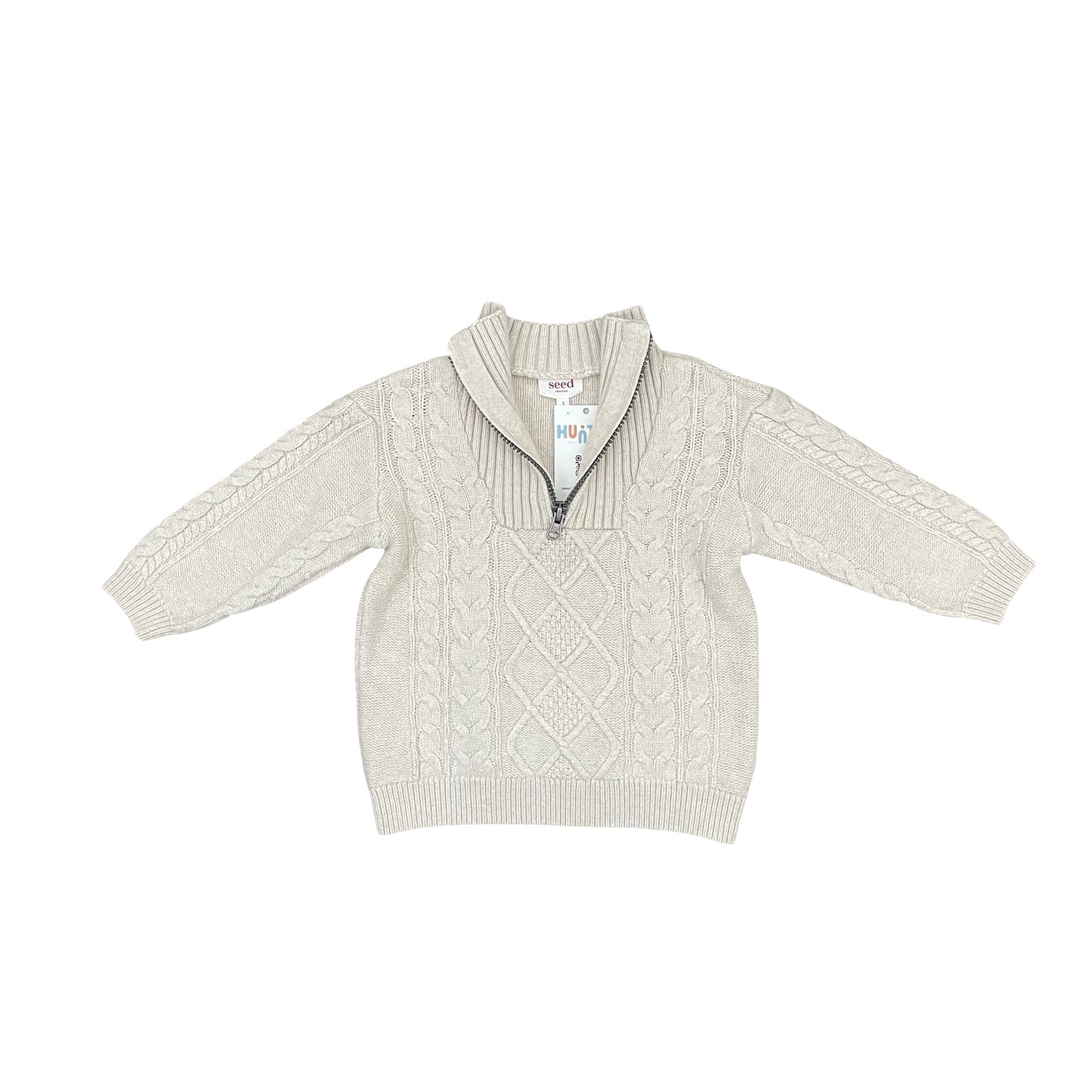 Natural Seed Cable Knit Jumper, 3Y