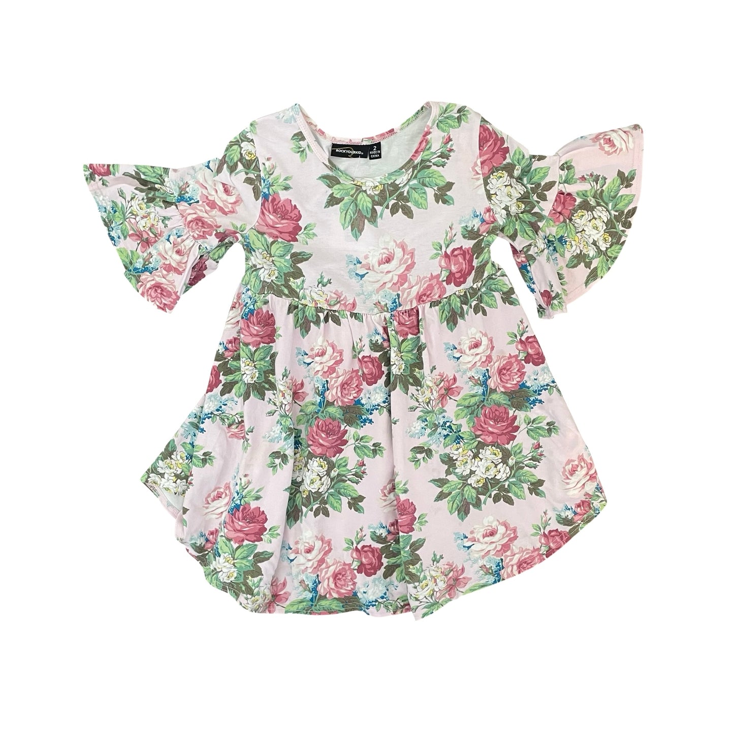 Floral Rock Your Kid Dress, 2Y