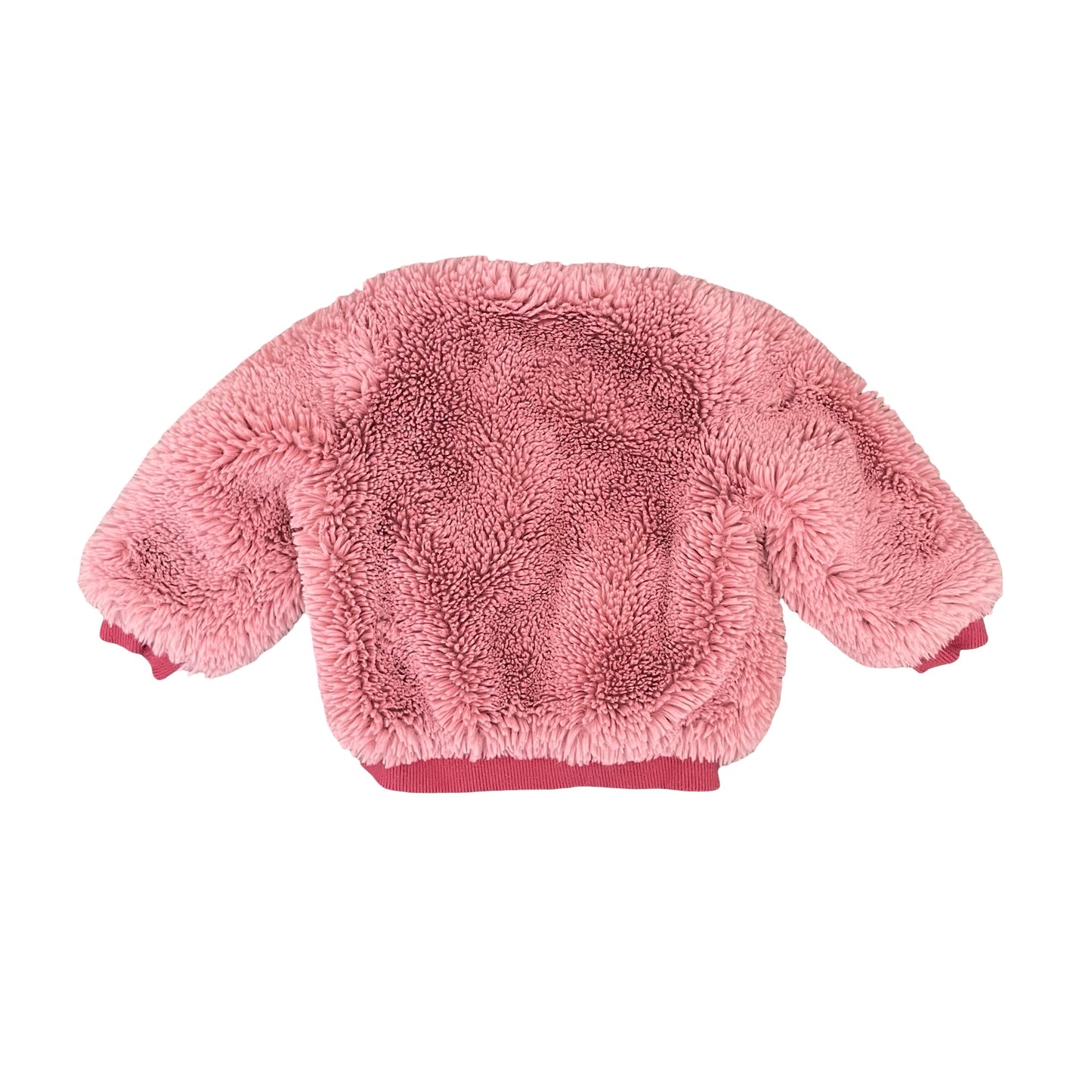 Dusty Pink Rock Your Kid Faux Fur Zip Jacket, 3Y