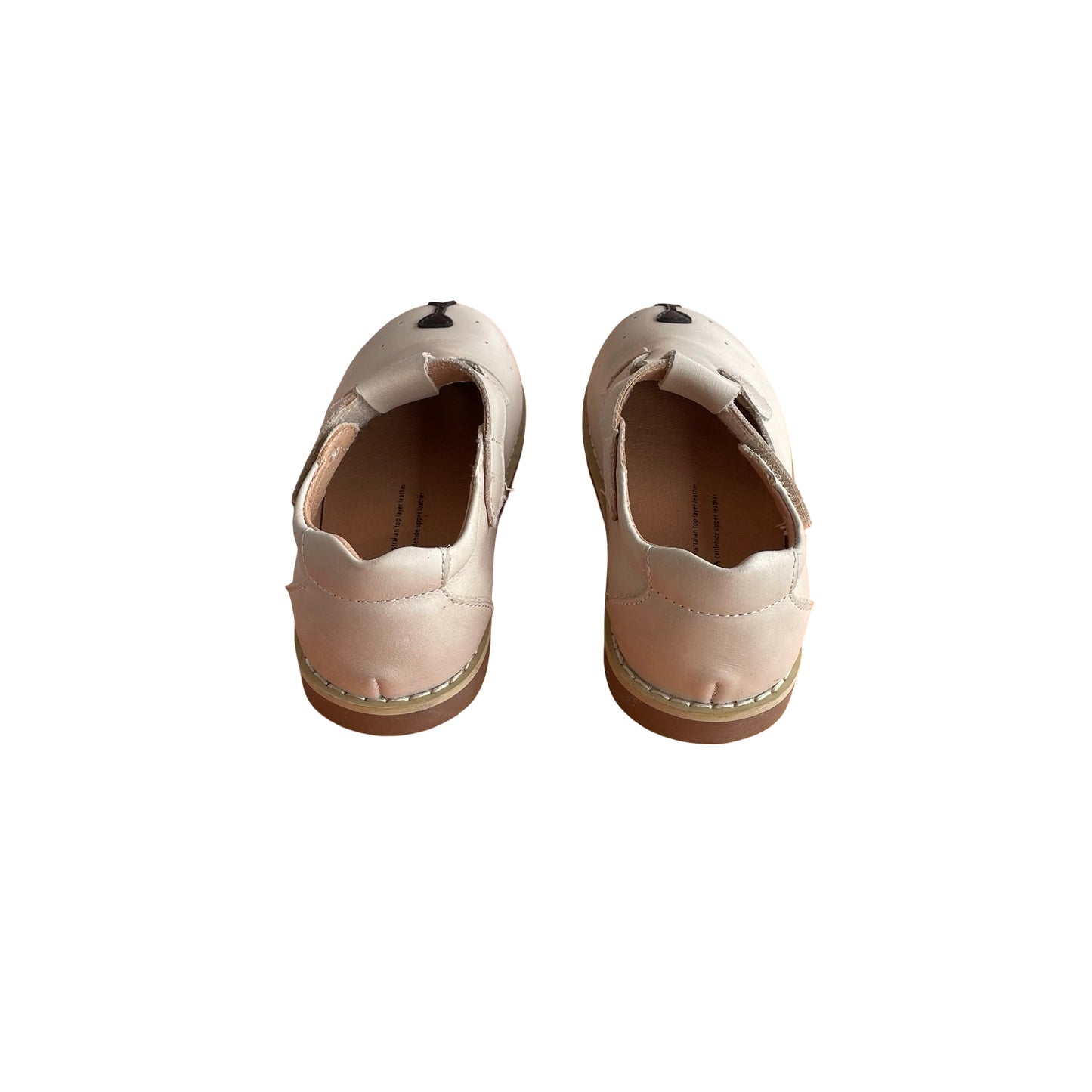 Beige Woolly Kids Leather Shoes, EUR 28