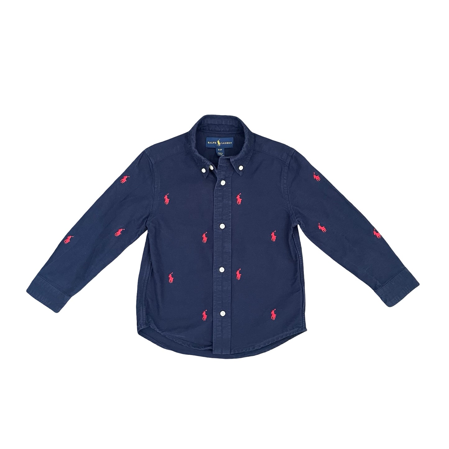 Navy Ralph Lauren Long Sleeve Shirt, 3Y