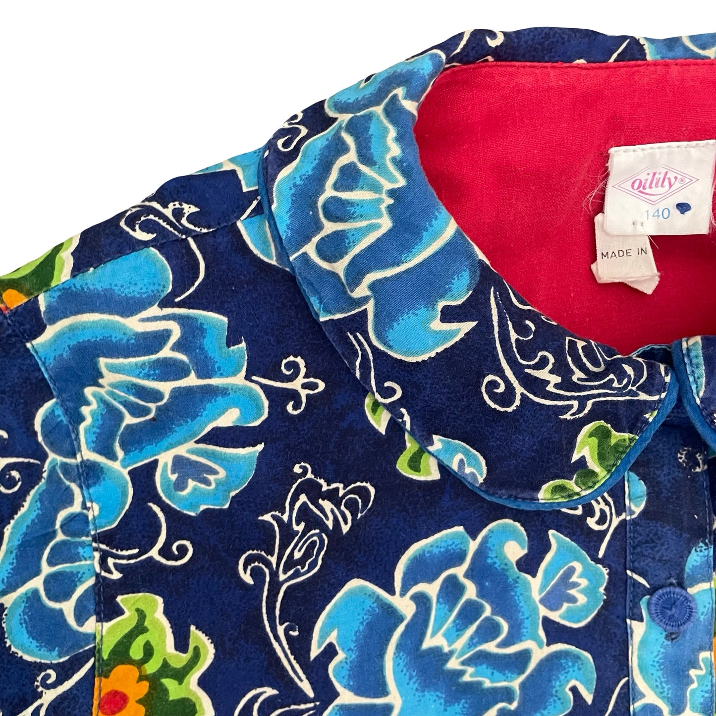 Blue floral Oilily Long Sleeve Dress, 10Y