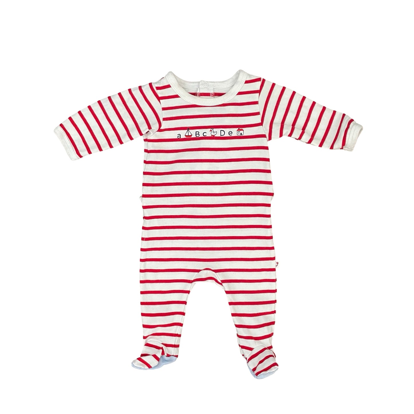 Red stripe Jacadi Growsuit, 3M