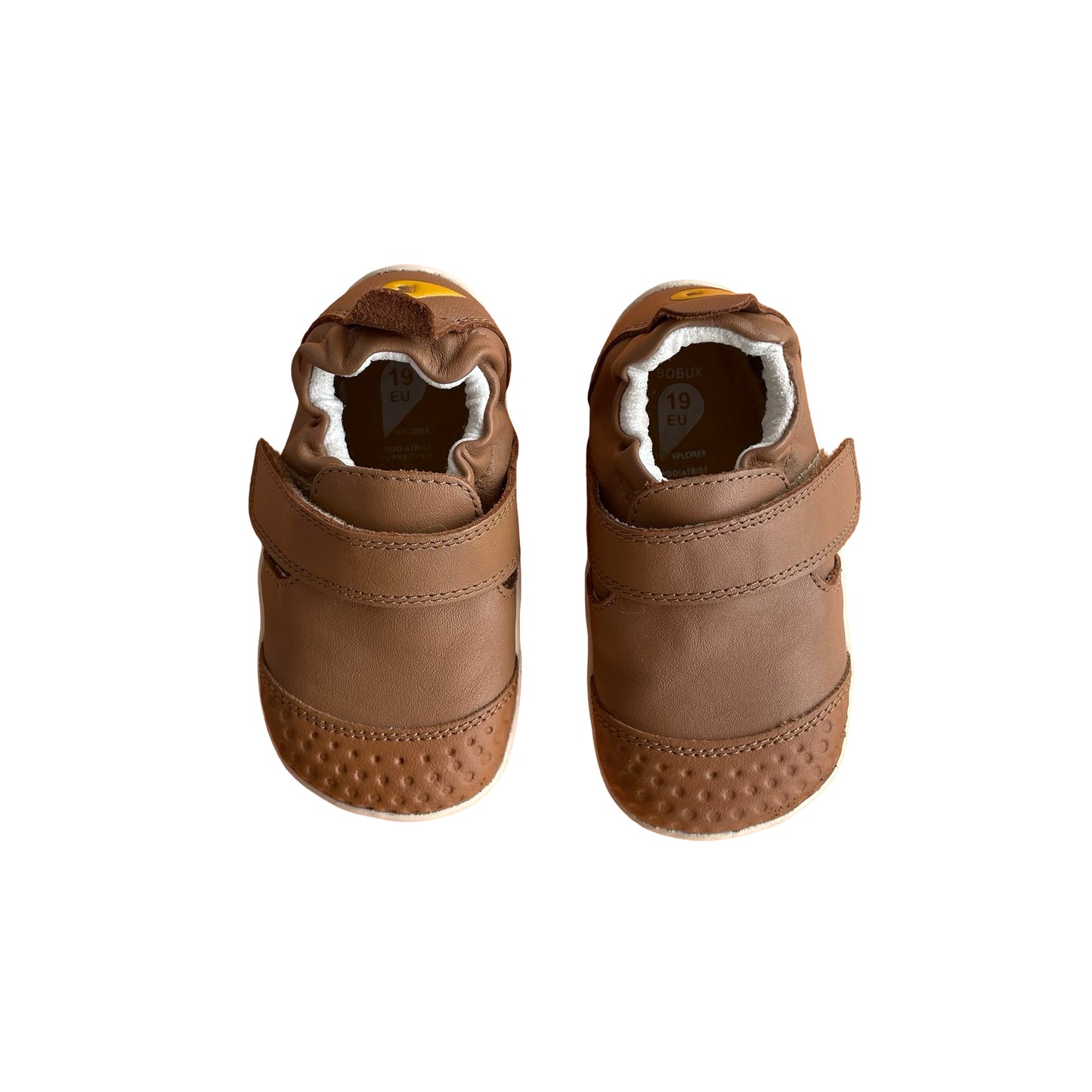 Tan Bobux Xp Go Infant Caramel Leather Flat Shoes, EUR 19