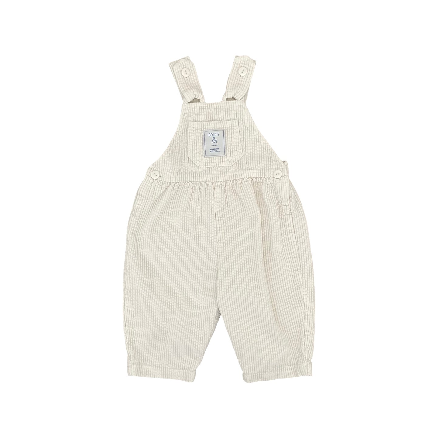 Cream Goldie & Ace Overalls, 1Y