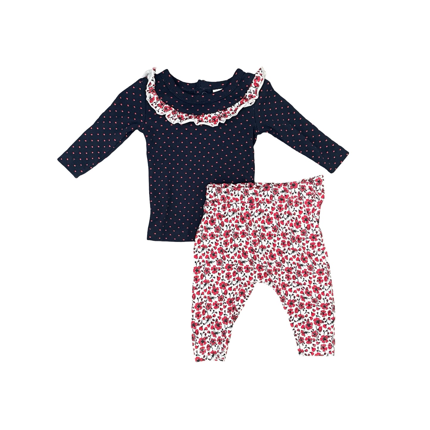 Red floral Marquise Top & Leggings, 000