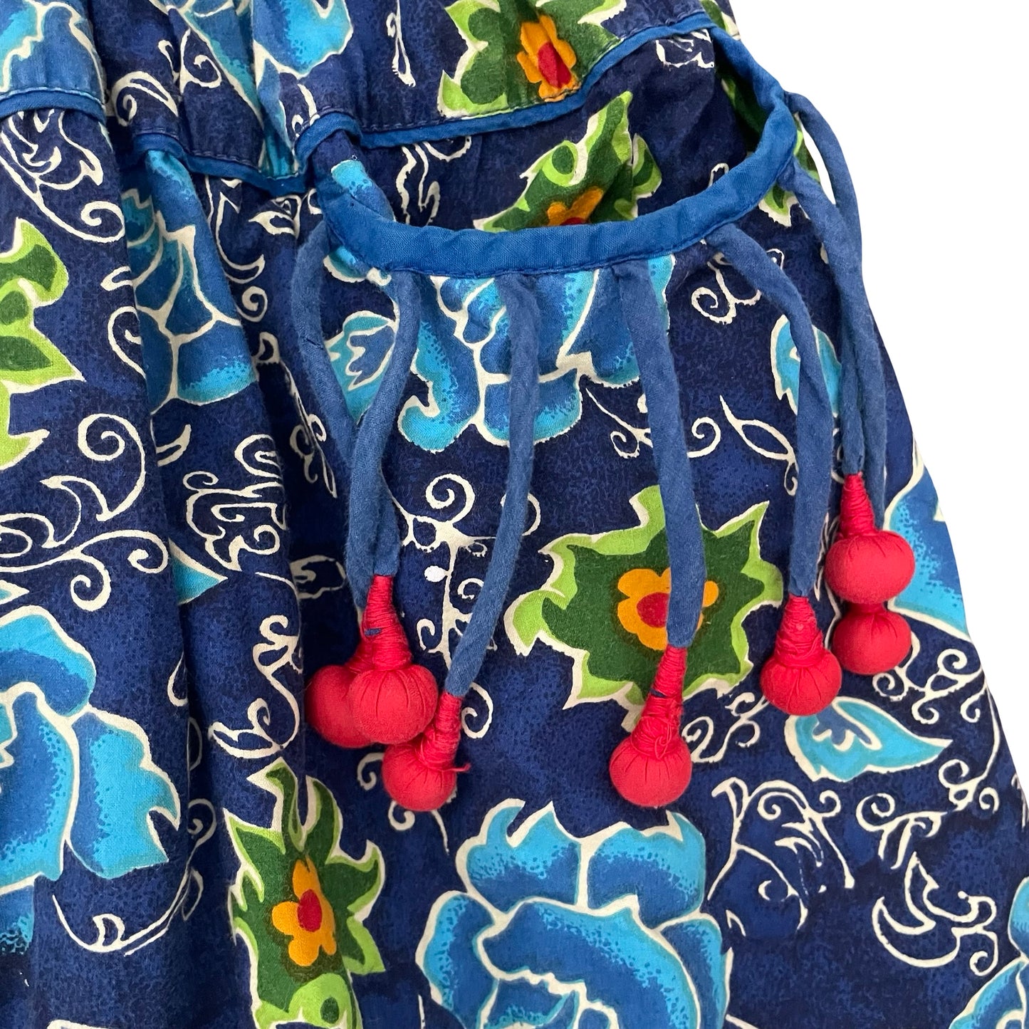 Blue floral Oilily Long Sleeve Dress, 10Y