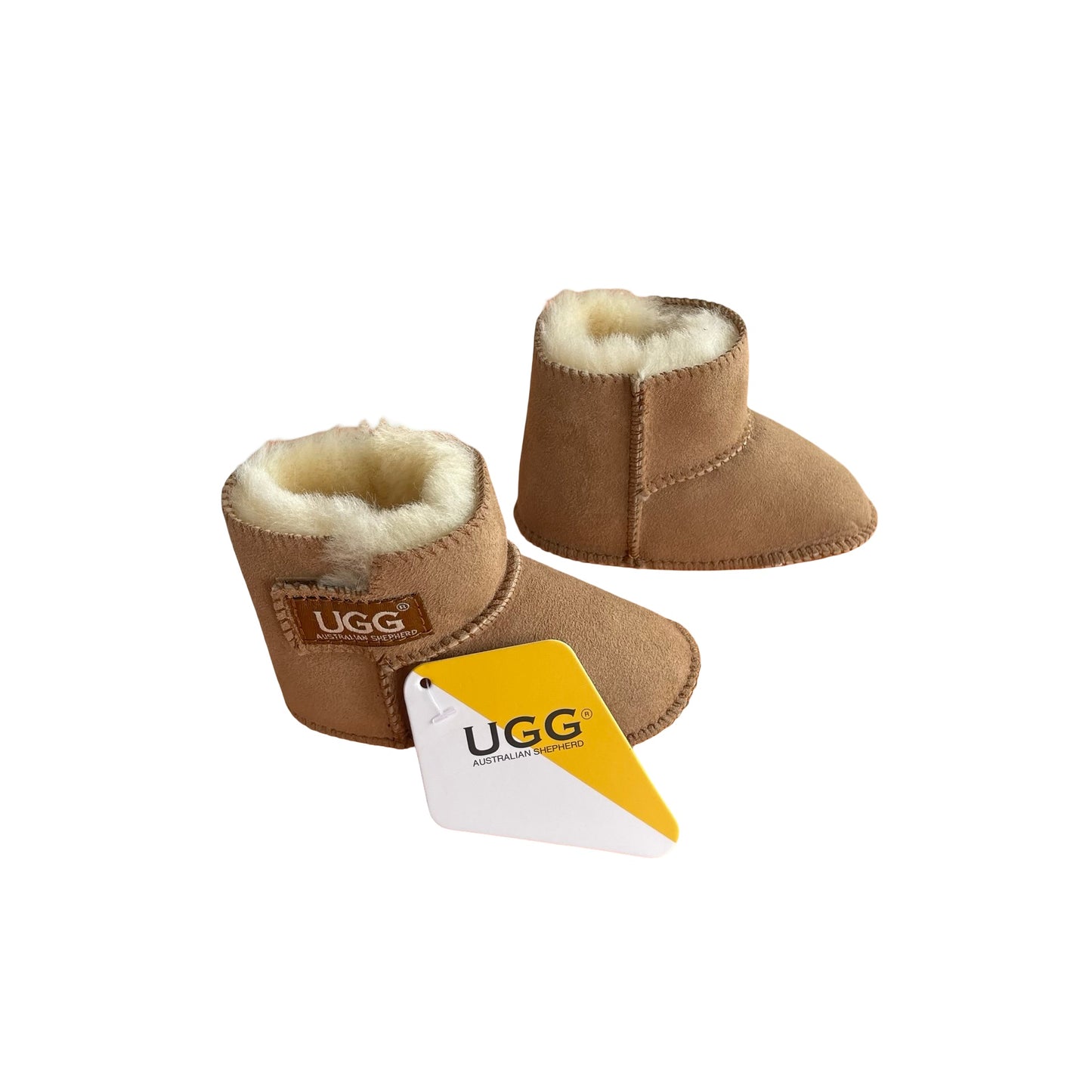 Camel UGG Australia Sheepsking Boots, 6-12M