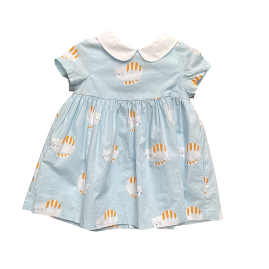 Blue Jacadi Cats Dress, 18M