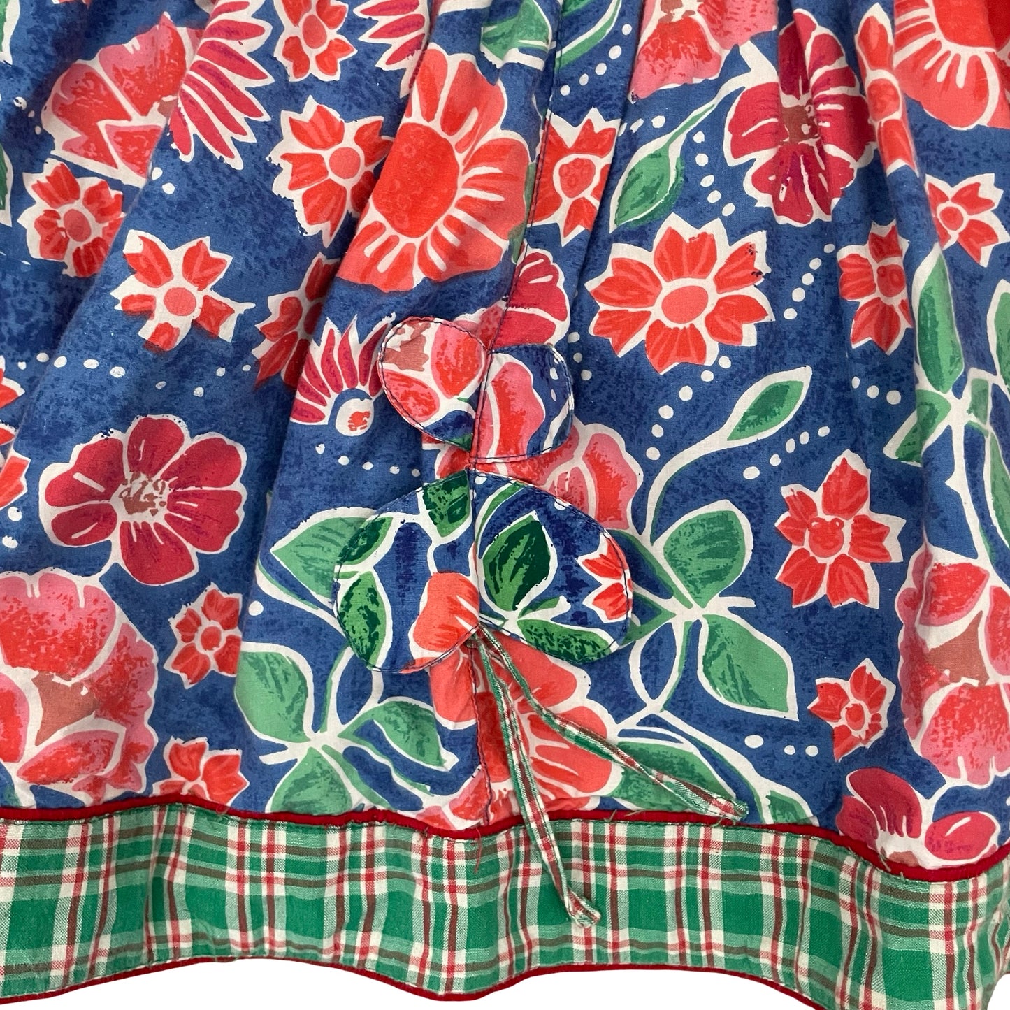 Red/Blue floral Oilily Long Sleeve Dress, 10Y