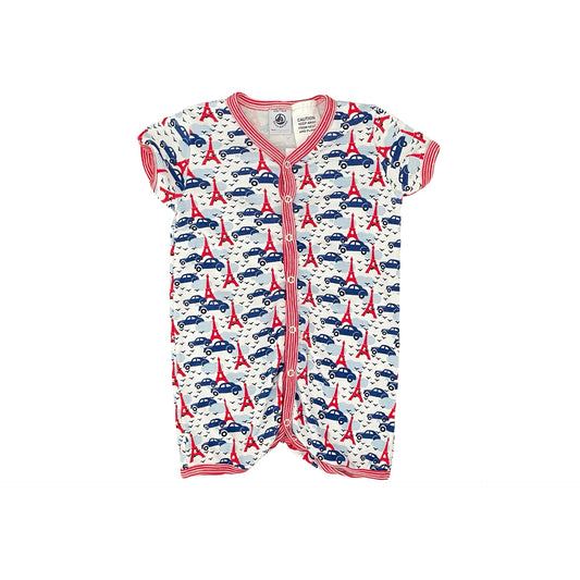 Multi  Petit Bateau Cars Romper, 12M