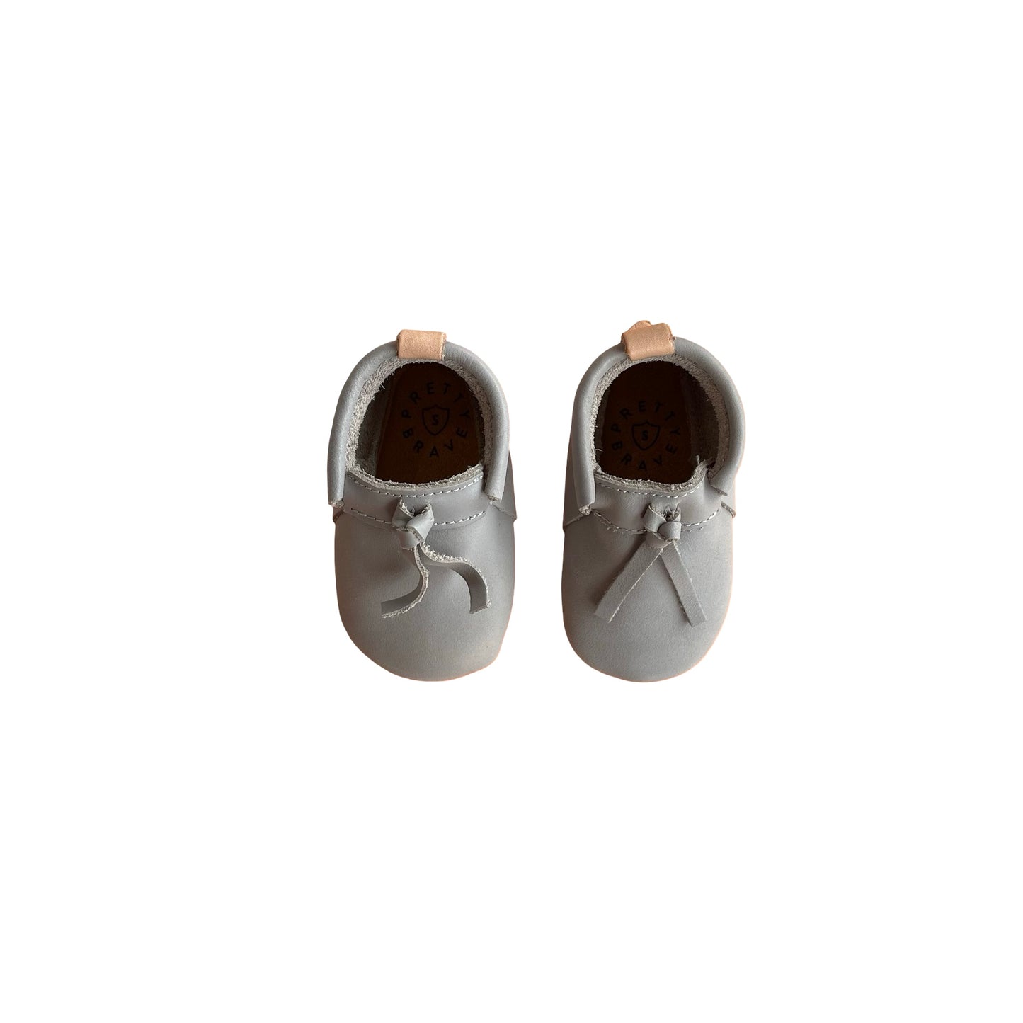 Grey Pretty Brave Leather Shoes, 0-6M