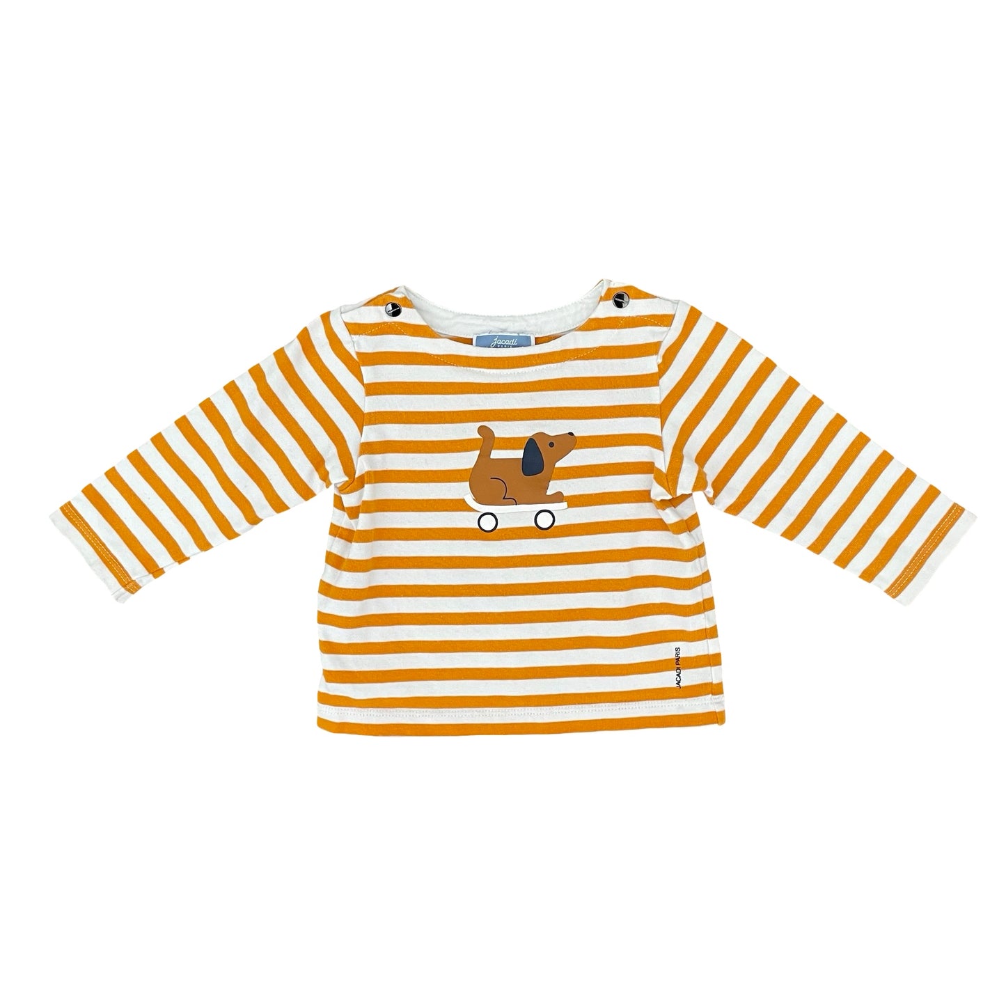 Mustard Stripe Jacadi Long Sleeve Top, 12M