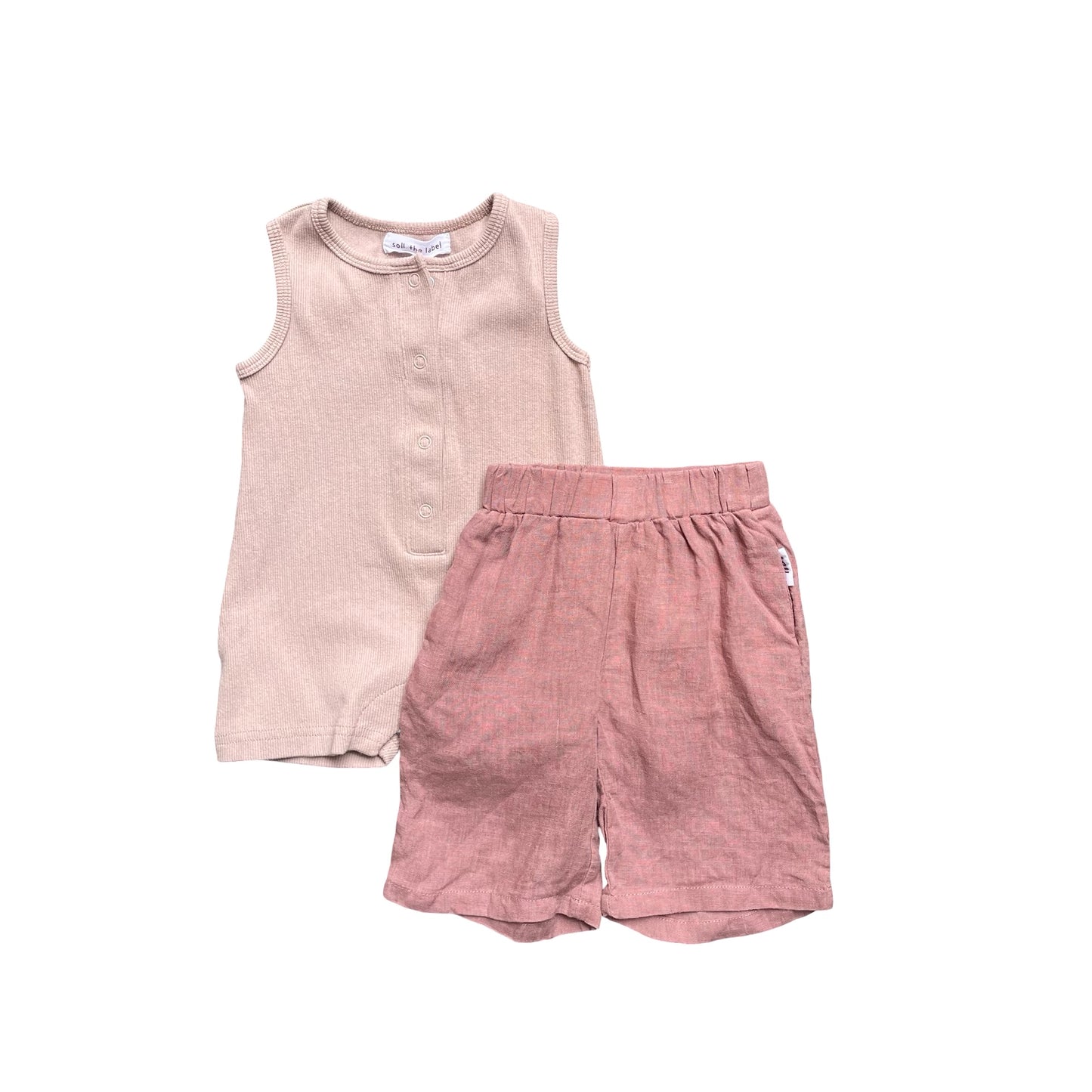 Dusty Pink Soll the label Linen Pants, 3-6M