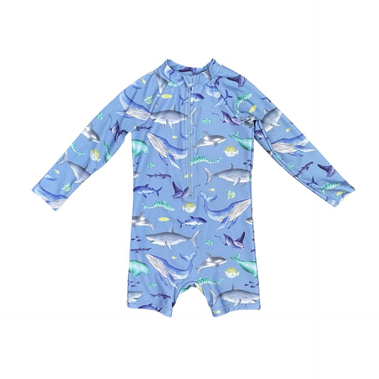 Blue Purebaby Swimsuit, 3Y