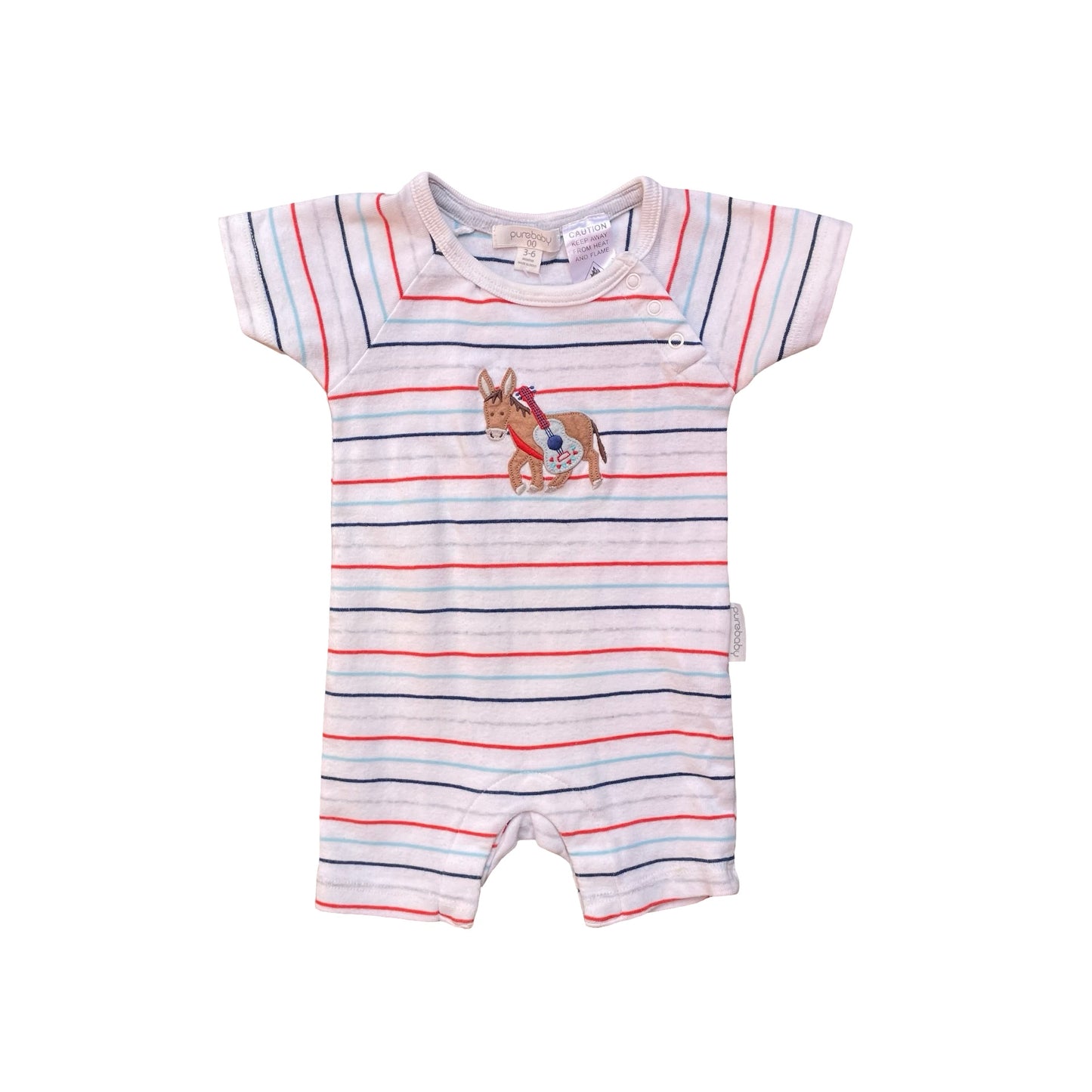 Stripe Purebaby Bodysuit, 0-3M