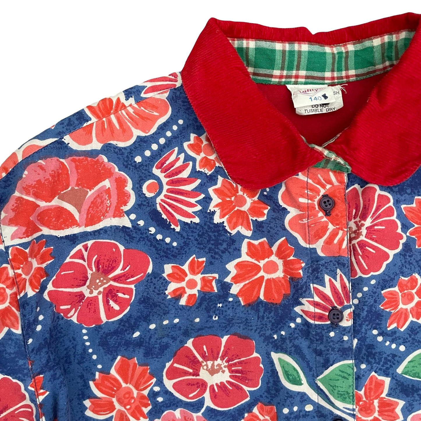 Red/Blue floral Oilily Long Sleeve Dress, 10Y