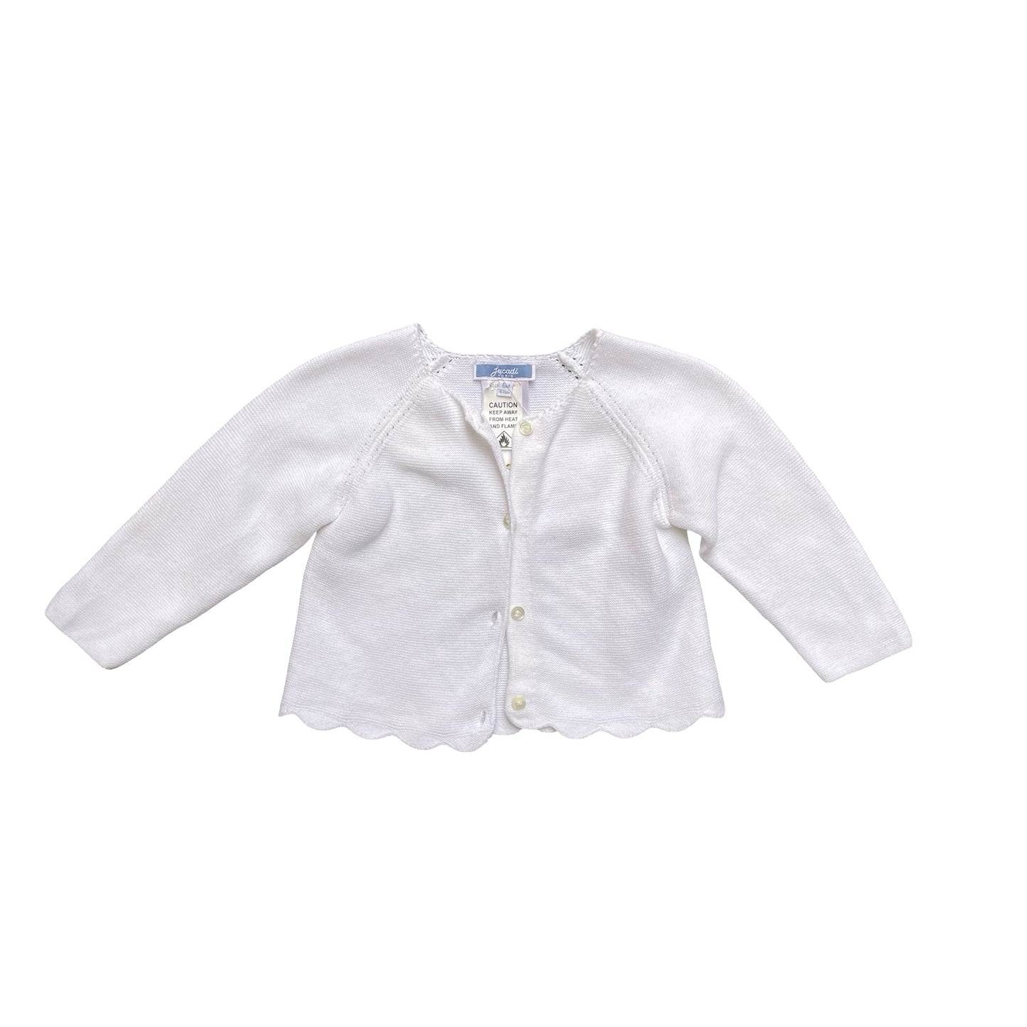 White Jacadi Cardigan, 6M
