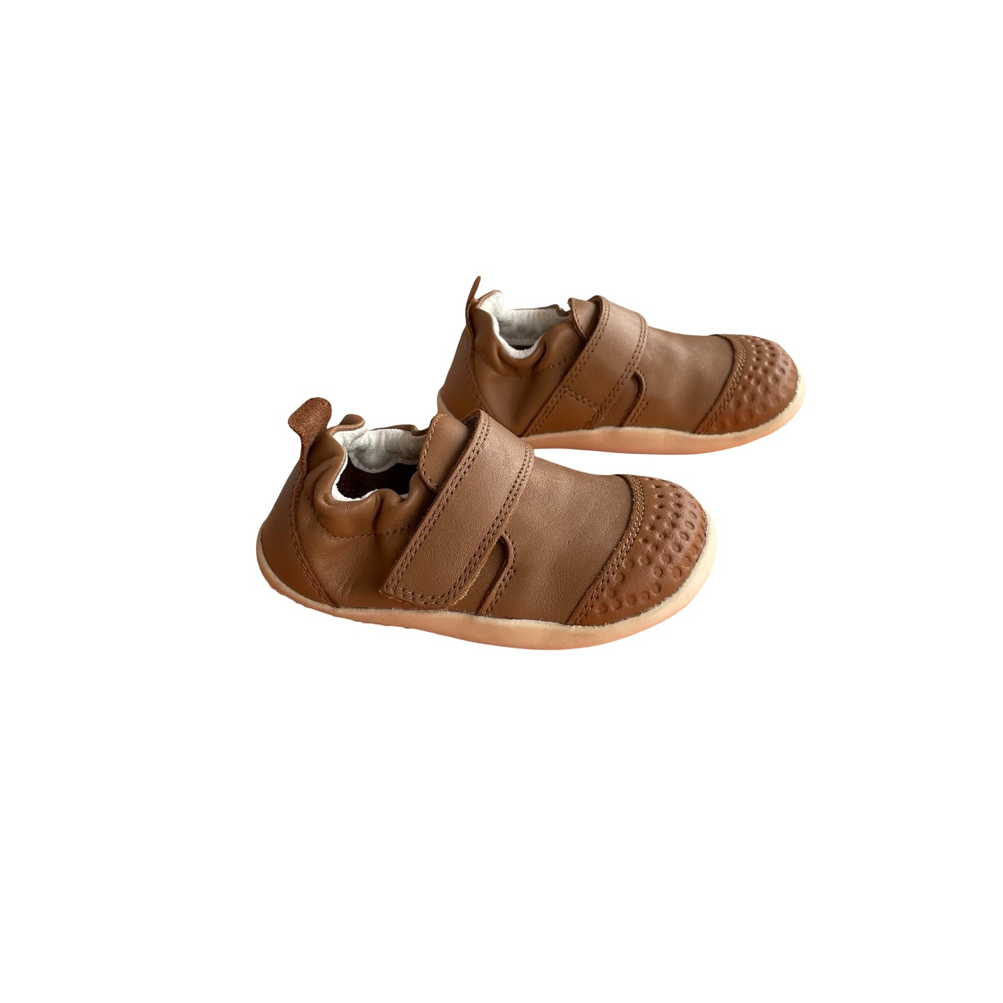 Tan Bobux Xp Go Infant Caramel Leather Flat Shoes, EUR 19